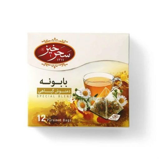 Chamomile Herbal Tea Saharkhiz 12 Pyramid Bags (baboneh)