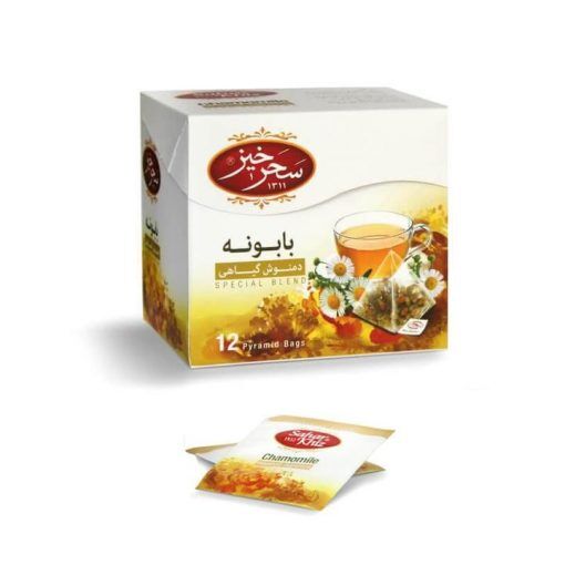 Chamomile Herbal Tea Saharkhiz 12 Pyramid Bags (baboneh)