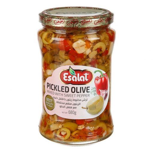 Esalat Pickled Olive Mixed With Sweet Pepper 680g