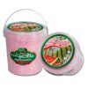 Hajabdullah watermelon flavour cotton candy bucket with fluffy pink fairy floss in resealable packaging